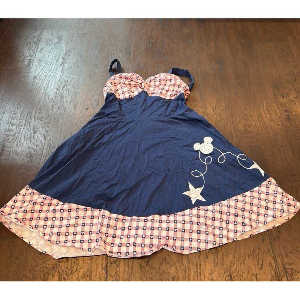 Disney Parks All American Girl Patriotic Flag Mickey Sleeveless Dress Women's 1x